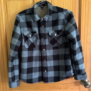 Eddie Bauer Kids Sherpa Lined Plaid Jacket Coat Size 10/12
